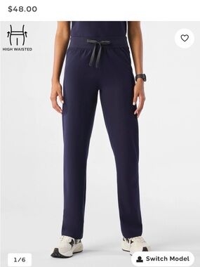 Figs High-Waisted Livingston Scrub Pants in Navy #15